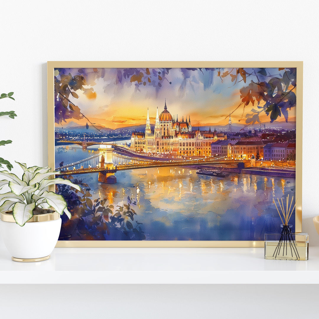 Budapest Watercolor Poster Landscape Wall Art Budapest Wall Hanging Home Décor Budapest Gift Art Lovers Hungary Wall Art