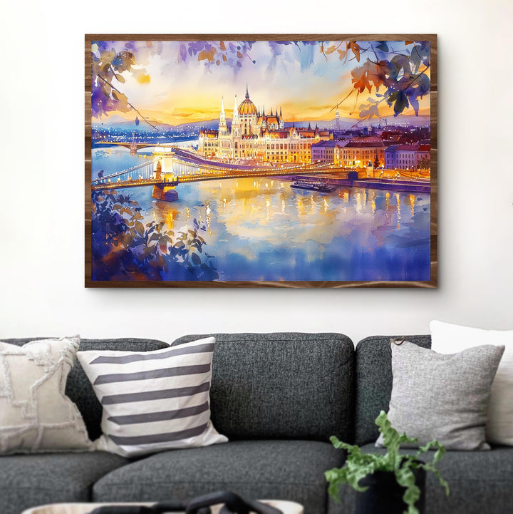 Budapest Watercolor Poster Landscape Wall Art Budapest Wall Hanging Home Décor Budapest Gift Art Lovers Hungary Wall Art