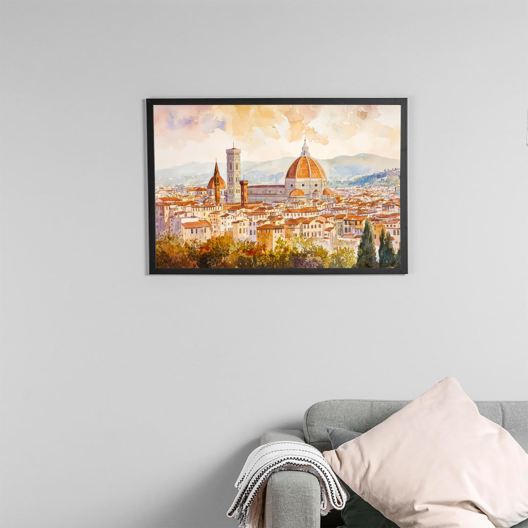Florence Watercolor Poster Landscape Wall Art Florence Wall Hanging Home Décor Florence Gift Art Lovers Italy Wall Art