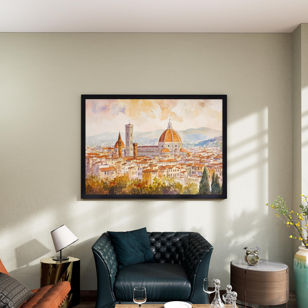 Florence Watercolor Poster Landscape Wall Art Florence Wall Hanging Home Décor Florence Gift Art Lovers Italy Wall Art