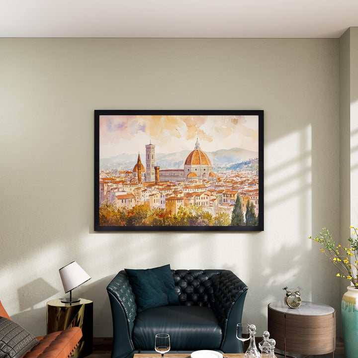Florence Watercolor Poster Landscape Wall Art Florence Wall Hanging Home Décor Florence Gift Art Lovers Italy Wall Art