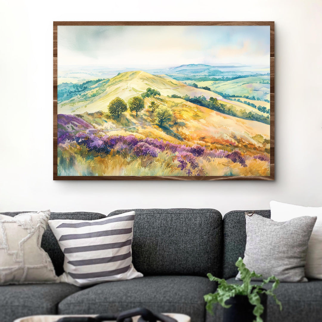 Malvern Hills Watercolor Poster Landscape Wall Art Malvern Hills Wall Hanging Home Décor Malvern Hills Gift Art Lovers United Kingdom