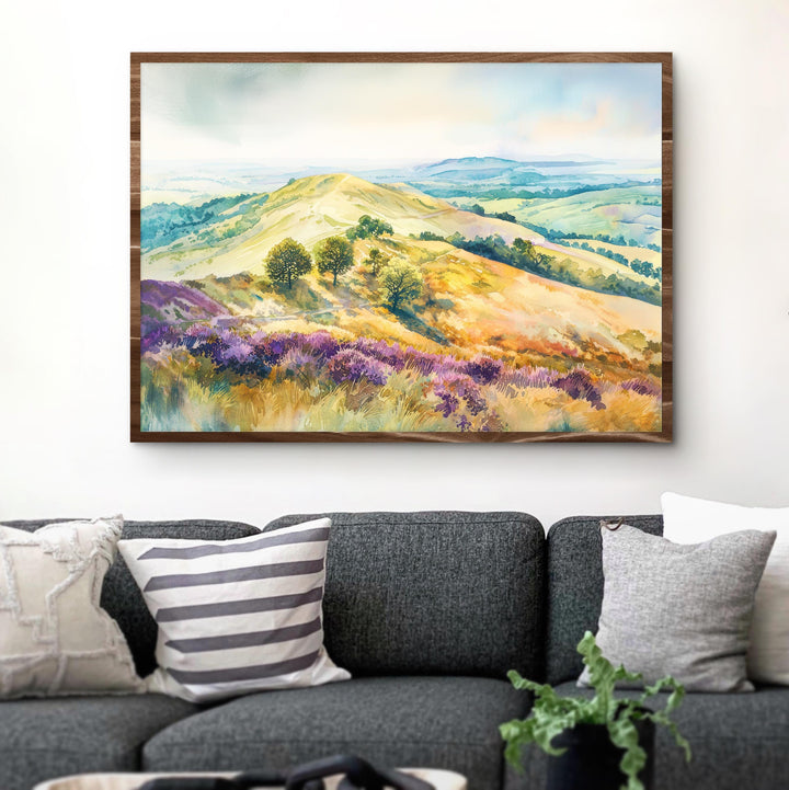Malvern Hills Watercolor Poster Landscape Wall Art Malvern Hills Wall Hanging Home Décor Malvern Hills Gift Art Lovers United Kingdom