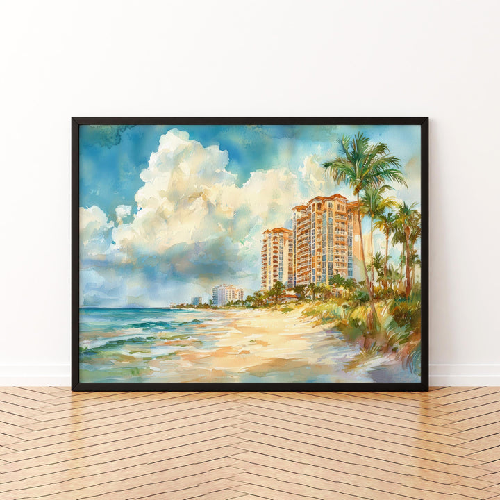 Marco Island Watercolor Poster Landscape Wall Art Marco Island Wall Hanging Home Décor Marco Island Gift Art Lovers United States Wall Art