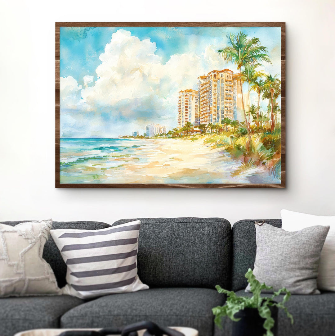 Marco Island Watercolor Poster Landscape Wall Art Marco Island Wall Hanging Home Décor Marco Island Gift Art Lovers United States Wall Art