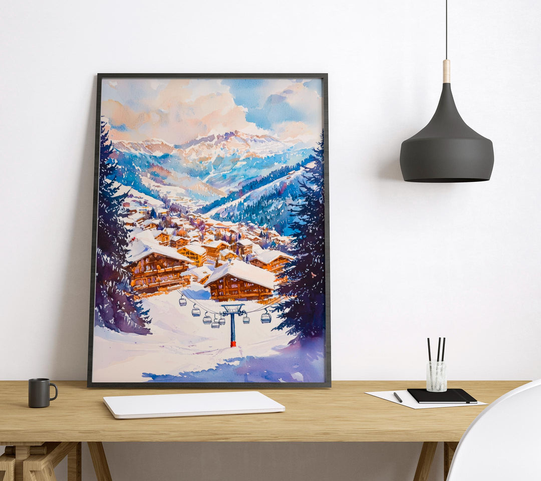 Morzine Watercolor Poster Wall Art Morzine Wall Hanging Home Décor Morzine Gift Art Lovers France Wall Art