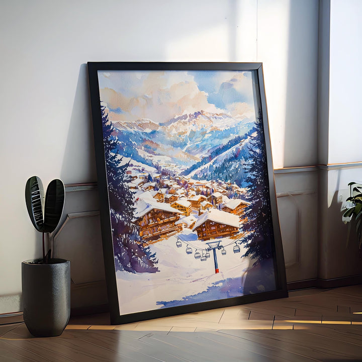 Morzine Watercolor Poster Wall Art Morzine Wall Hanging Home Décor Morzine Gift Art Lovers France Wall Art