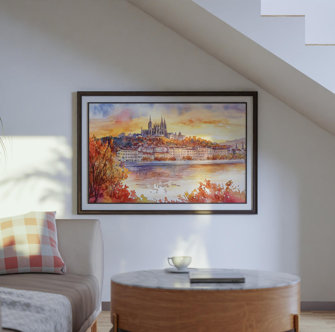 Lyon watercolor poster Wall Art Lyon Wall Hanging Home Décor Lyon Gift Art Lovers France Wall Art