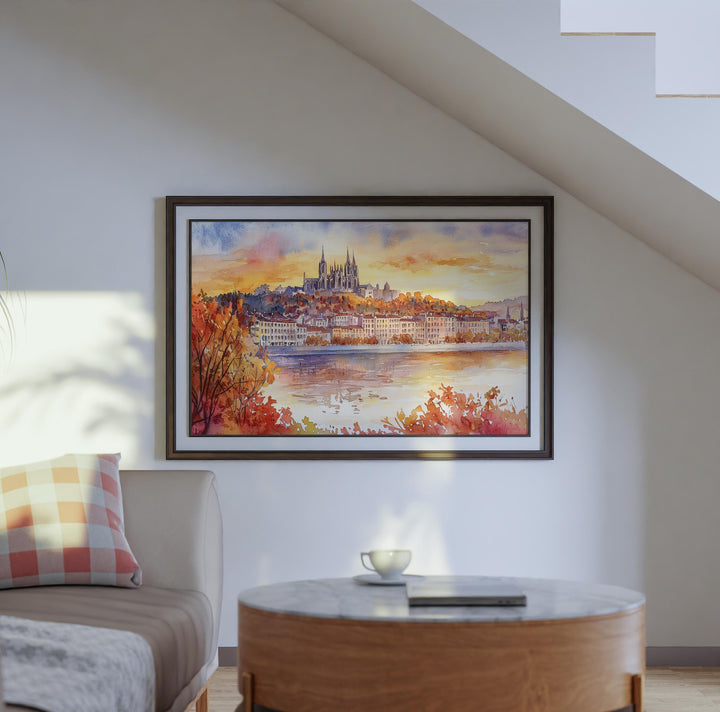 Lyon watercolor poster Wall Art Lyon Wall Hanging Home Décor Lyon Gift Art Lovers France Wall Art