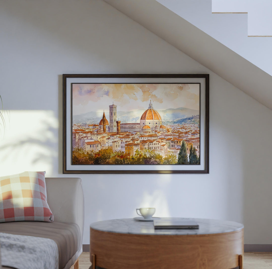 Florence Watercolor Poster Landscape Wall Art Florence Wall Hanging Home Décor Florence Gift Art Lovers Italy Wall Art
