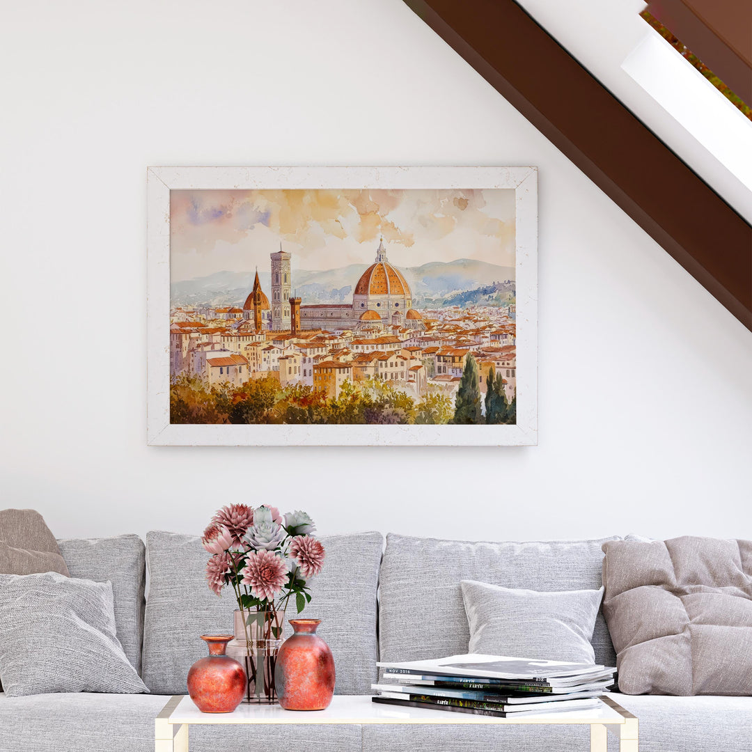 Florence Watercolor Poster Landscape Wall Art Florence Wall Hanging Home Décor Florence Gift Art Lovers Italy Wall Art
