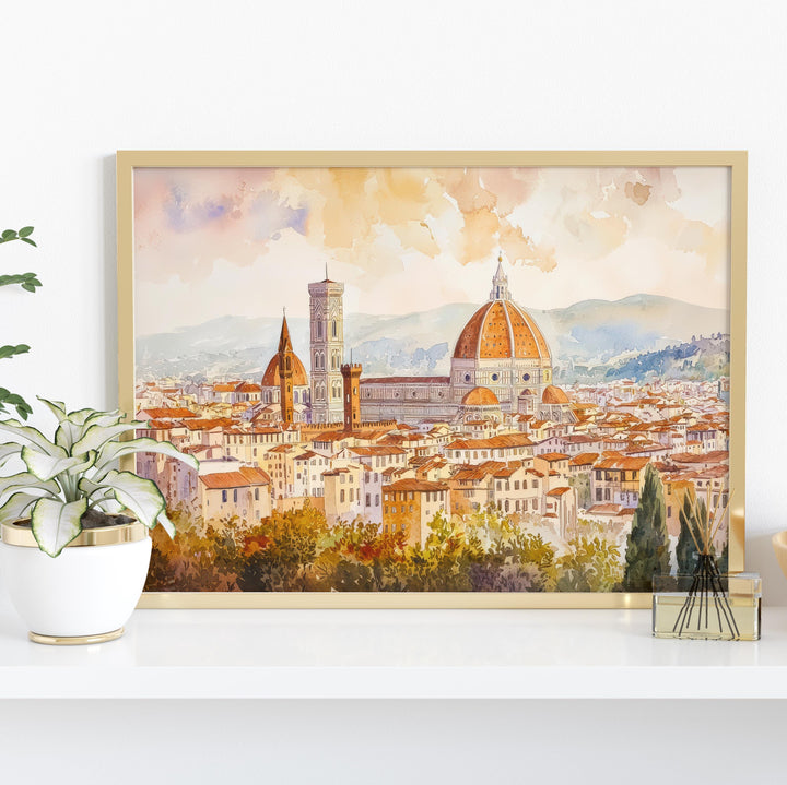 Florence Watercolor Poster Landscape Wall Art Florence Wall Hanging Home Décor Florence Gift Art Lovers Italy Wall Art