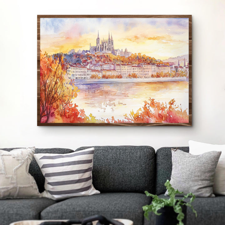Lyon watercolor poster Wall Art Lyon Wall Hanging Home Décor Lyon Gift Art Lovers France Wall Art