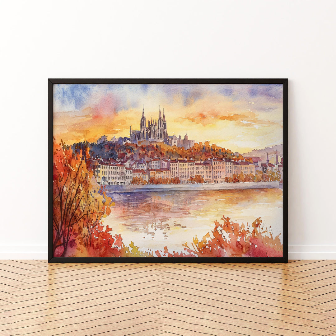 Lyon watercolor poster Wall Art Lyon Wall Hanging Home Décor Lyon Gift Art Lovers France Wall Art