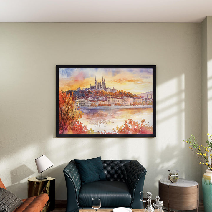 Lyon watercolor poster Wall Art Lyon Wall Hanging Home Décor Lyon Gift Art Lovers France Wall Art