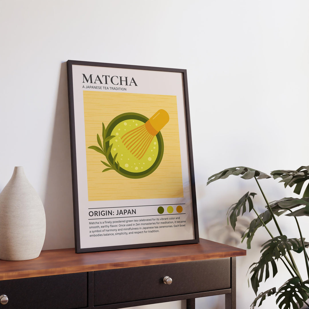 Matcha Kitchen Print Japanese Tea Poster Vintage Food Art Kitchen Wall Art Asian Drink Decor Dining Room Culinary Artwork