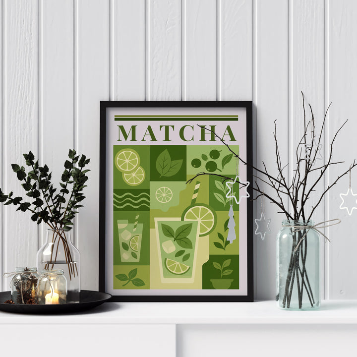 Matcha Kitchen Print Japanese Tea Poster Vintage Drink Art Kitchen Wall Art Asian Beverage Decor Dining Room Culinary Artwork