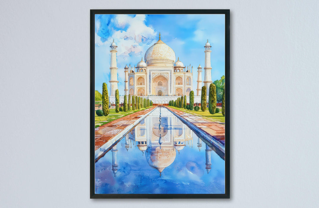 Agra India Watercolor Poster Agra Travel Print Taj Mahal Painting Indian Wall Art Cultural Decor Historic Souvenir