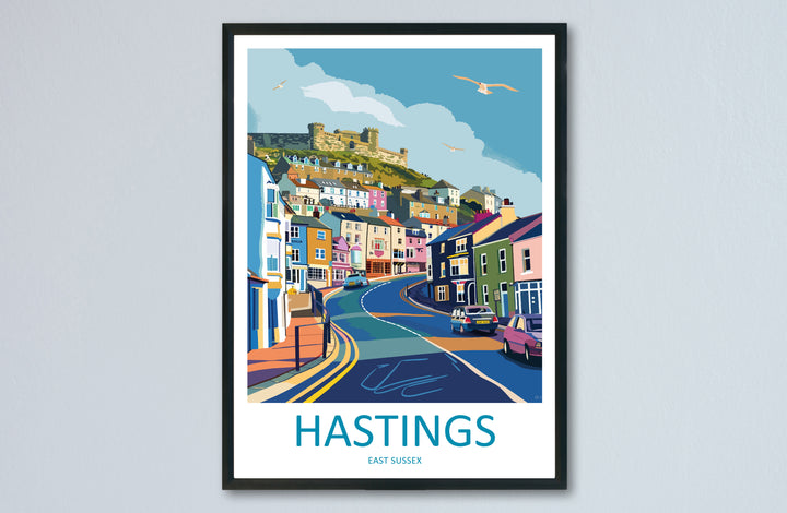 Hastings England Travel Poster
