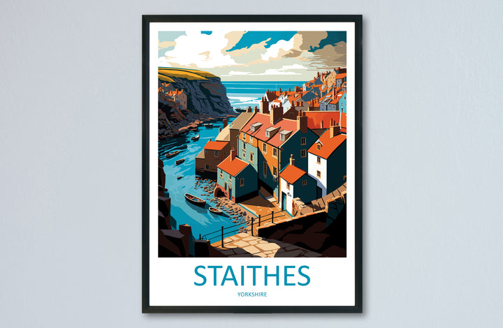 Staithes England Travel Poster
