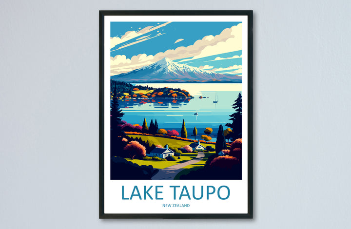 Lake Taupo New Zealand Travel Poster