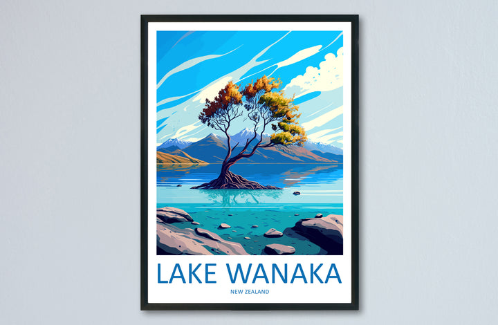 Lake Wanaka New Zealand Travel Poster