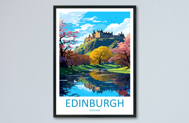 Edinburgh Castle Scotland Travel Poster