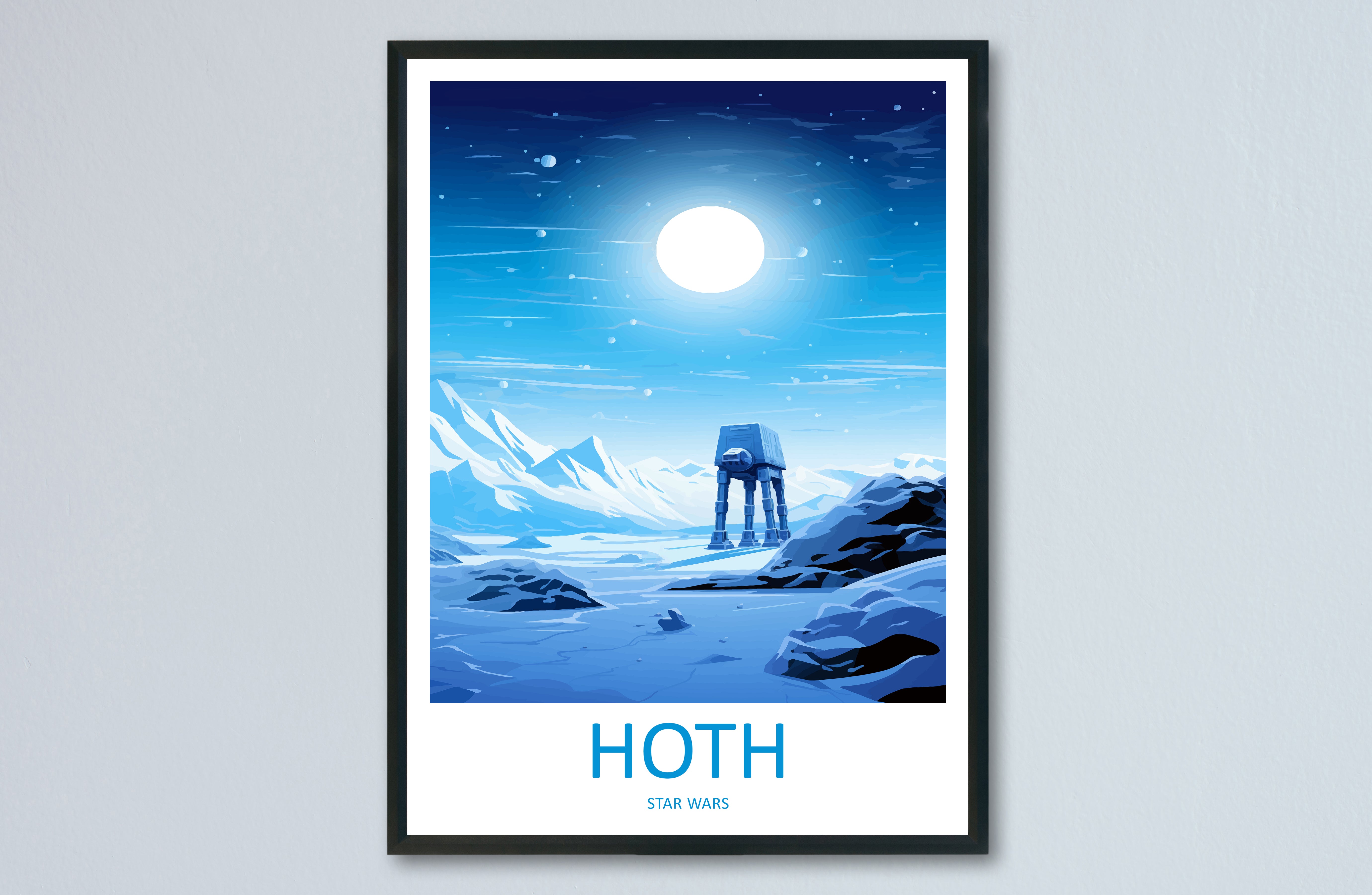 Hoth Travel Print Wall Art Hoth Wall Hanging Home Décor Hoth Gift Art Lovers Wall Art ATAT Travel Print