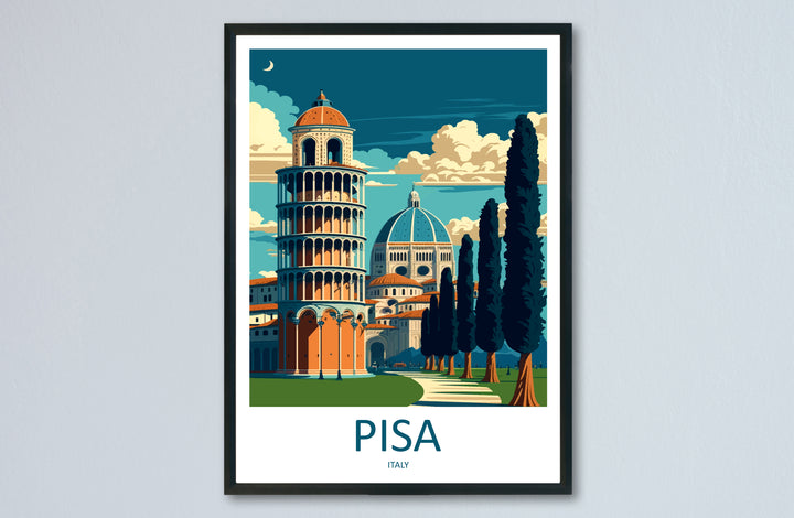 Pisa Italy Travel Poster
