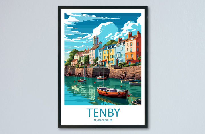 Tenby England Travel Poster