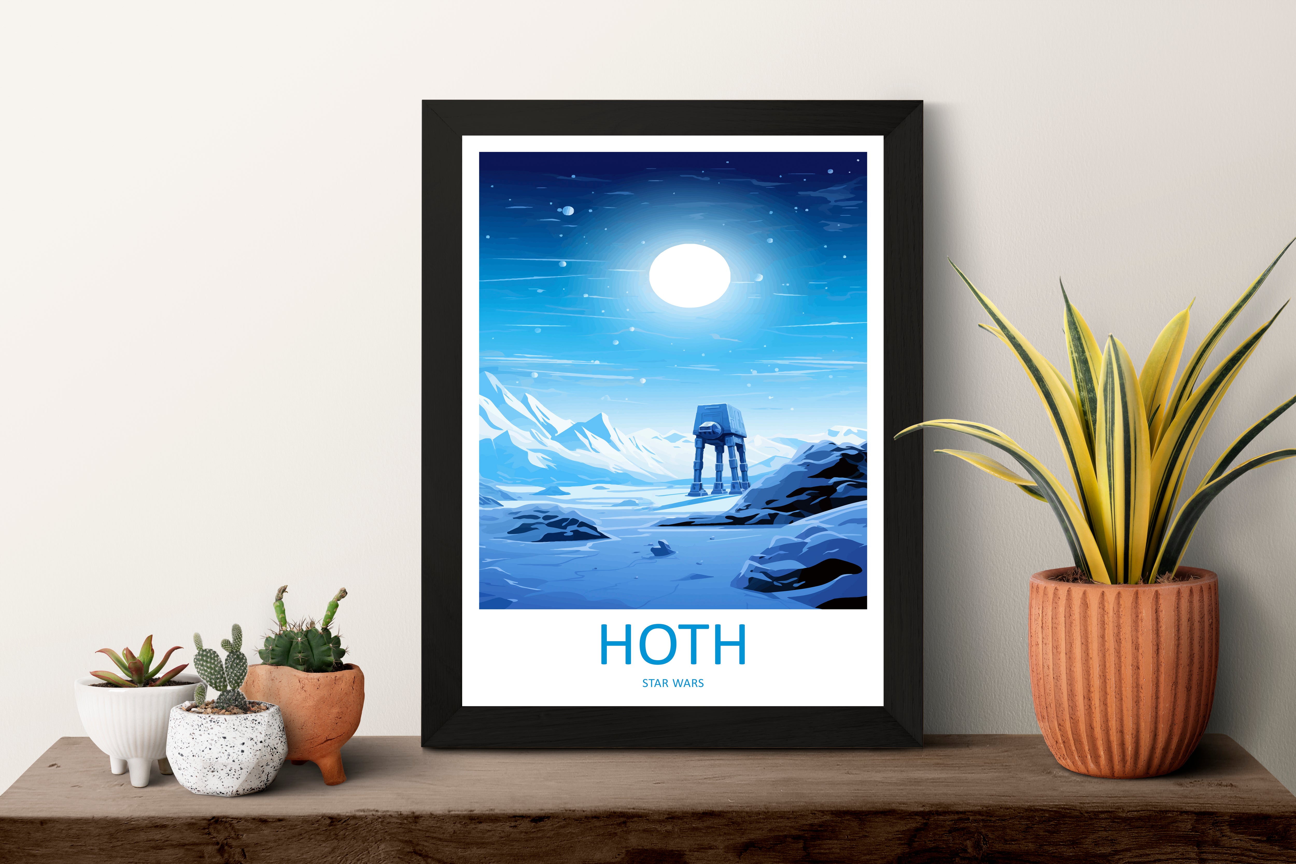 Hoth Travel Print Wall Art Hoth Wall Hanging Home Décor Hoth Gift Art Lovers Wall Art ATAT Travel Print