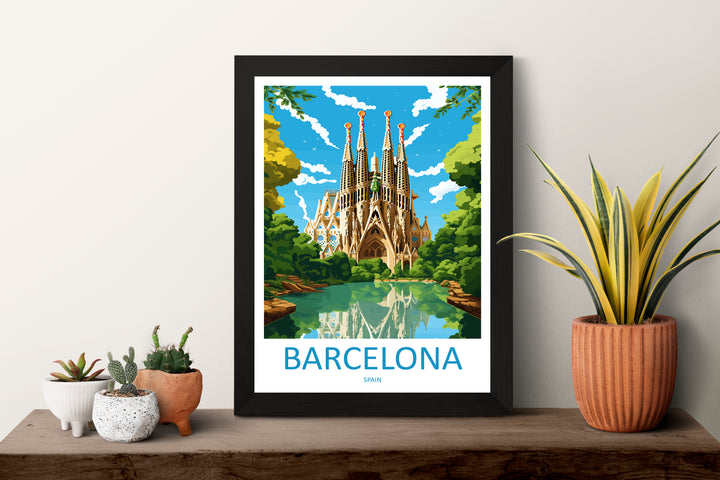 Barcelona Spain Travel Poster