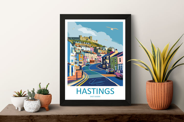 Hastings England Travel Poster
