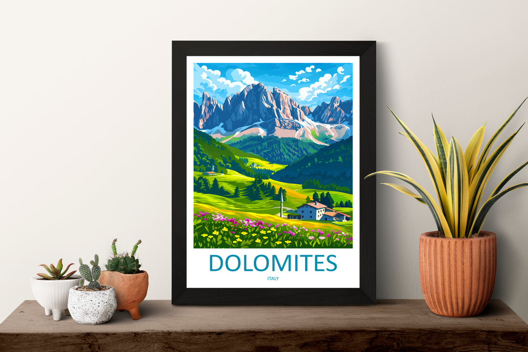 Dolomites Italy Travel Poster