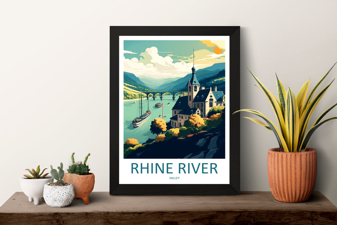 Rhine River Valley Germany Travel Poster