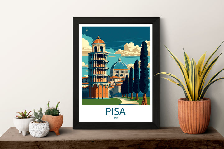 Pisa Italy Travel Poster