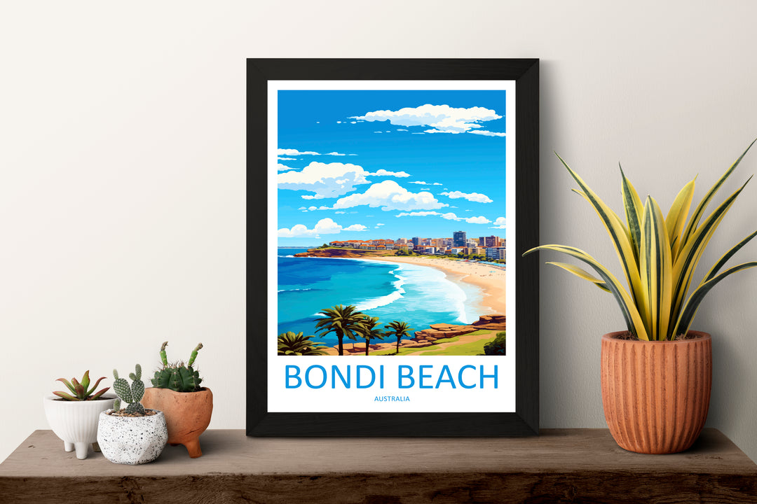 Bondi Beach Australia Travel Poster