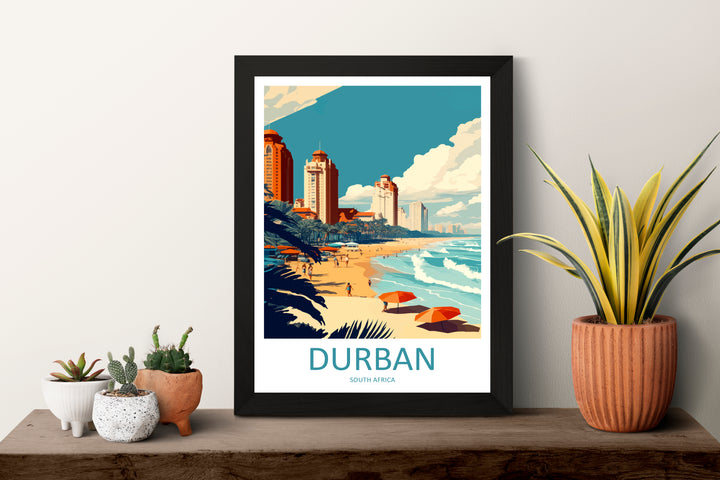 Durban South Africa Travel Poster