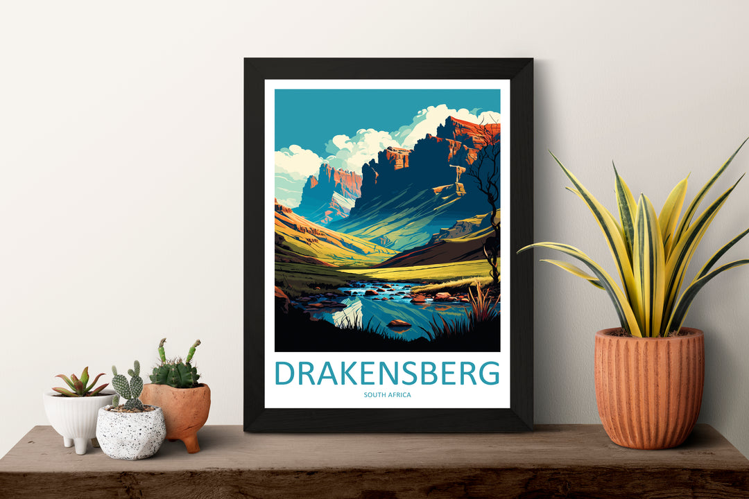 Drakensberg South Africa Travel Poster