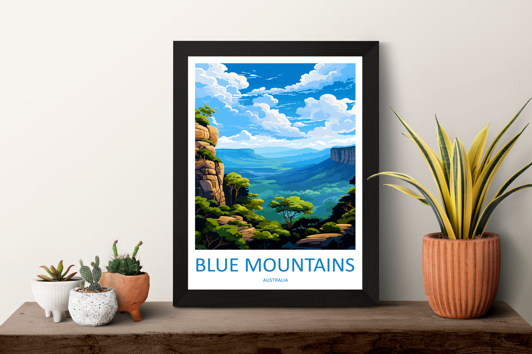 Blue Mountains Australia Travel Poster