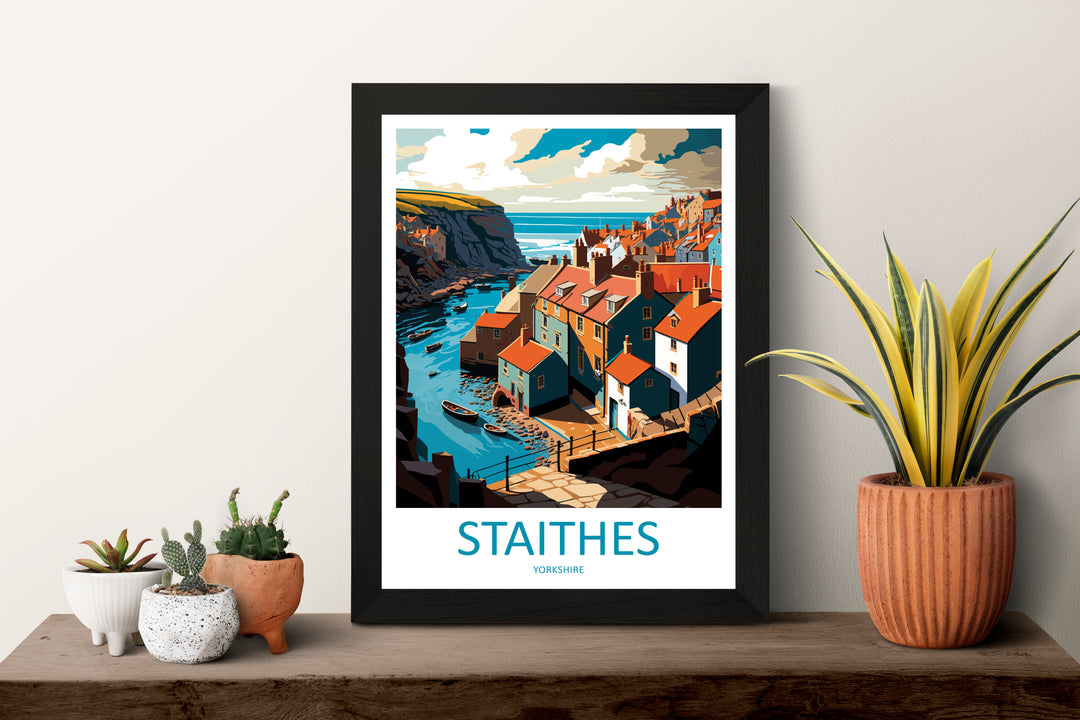 Staithes England Travel Poster