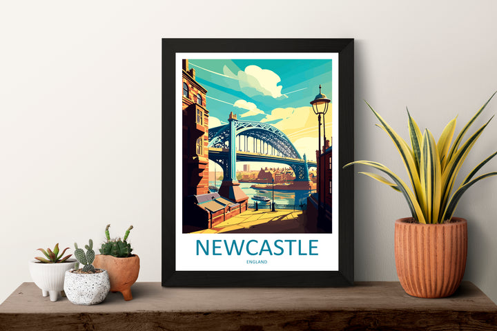 Newcastle England Travel Poster
