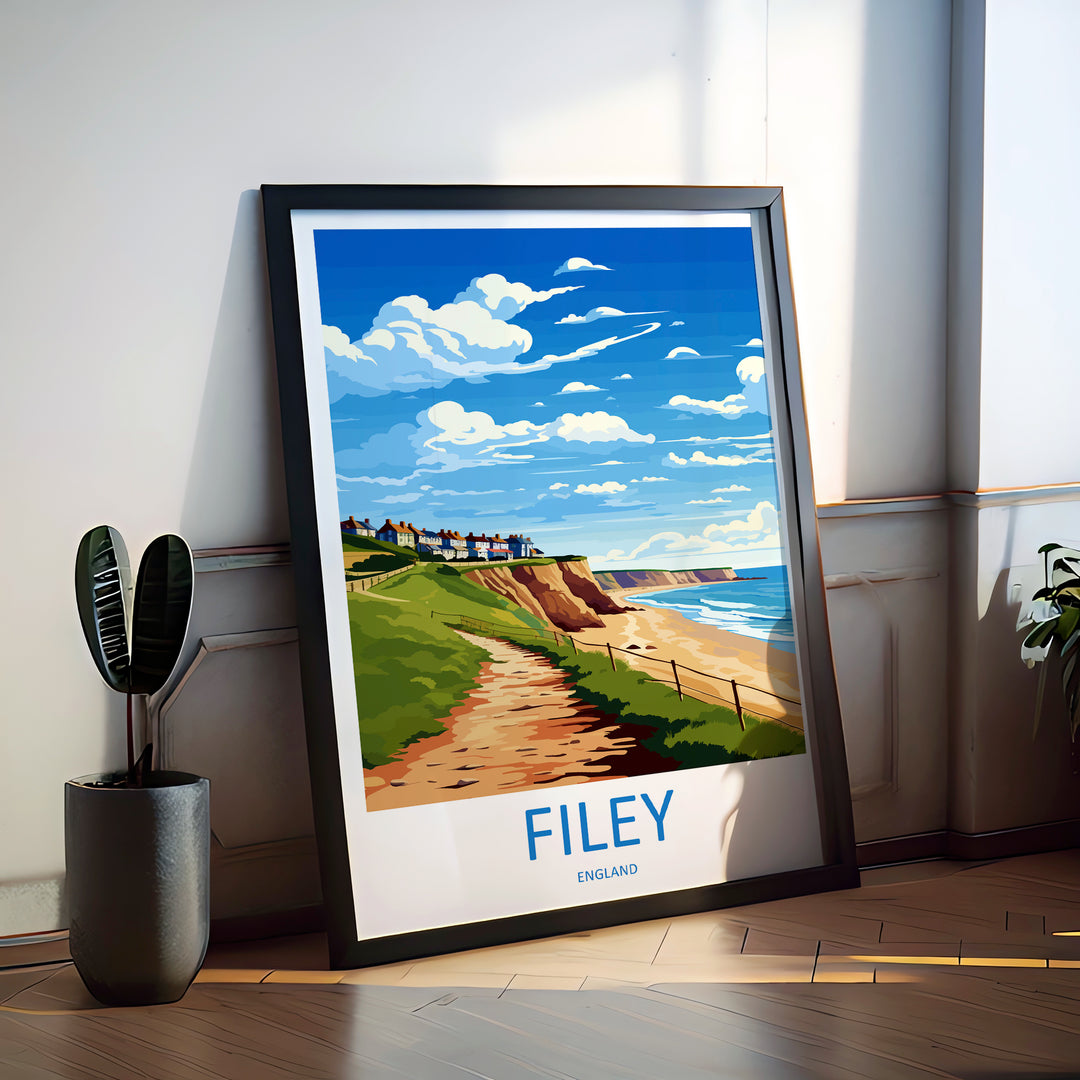 Filey England Travel Poster