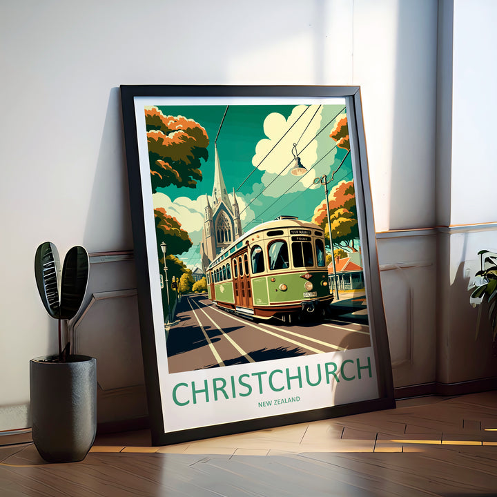 Christchurch New Zealand Travel Poster