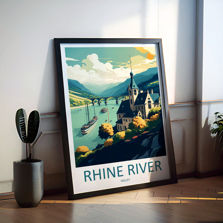 Rhine River Valley Germany Travel Poster