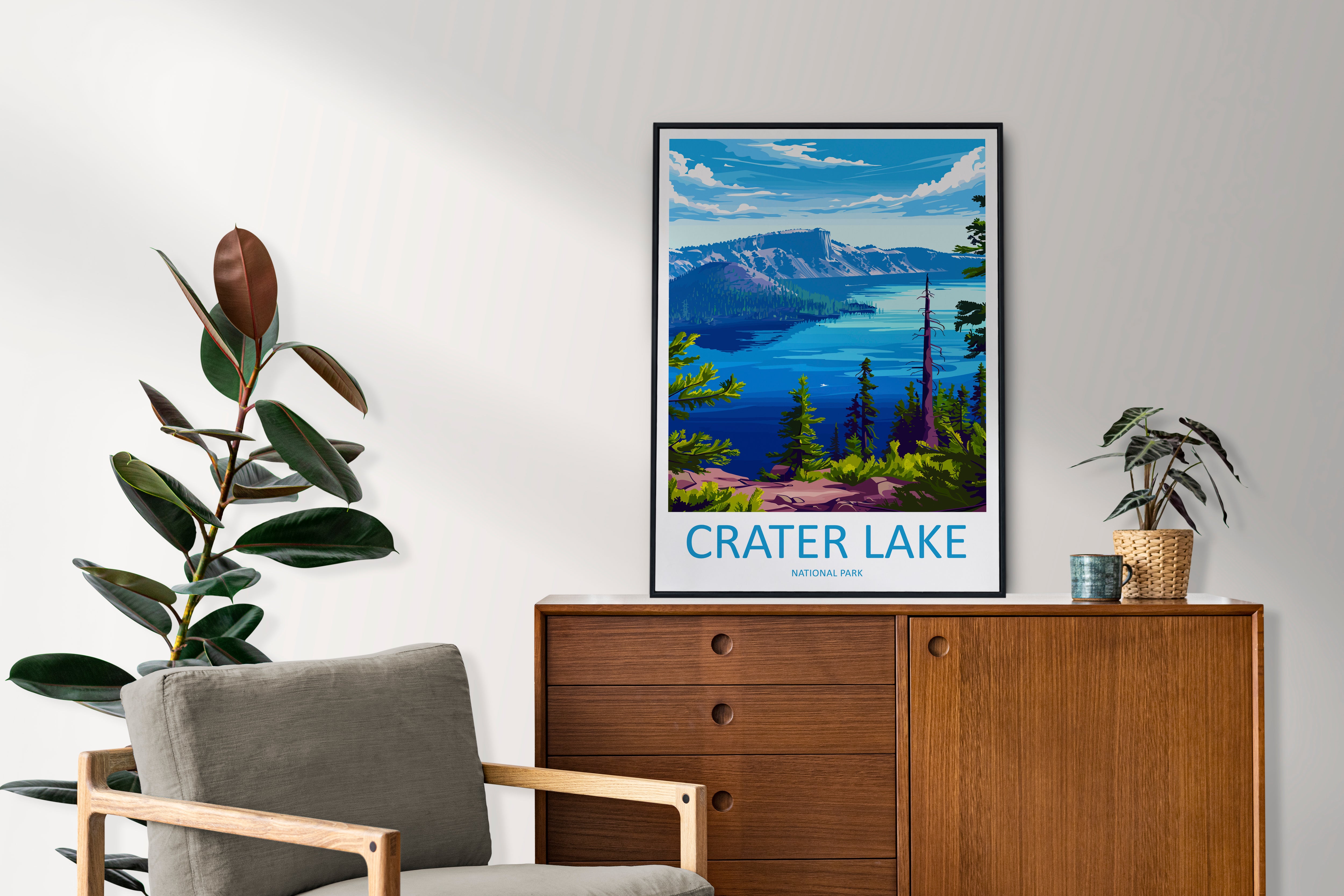 Crater Lake US National Park Travel Print