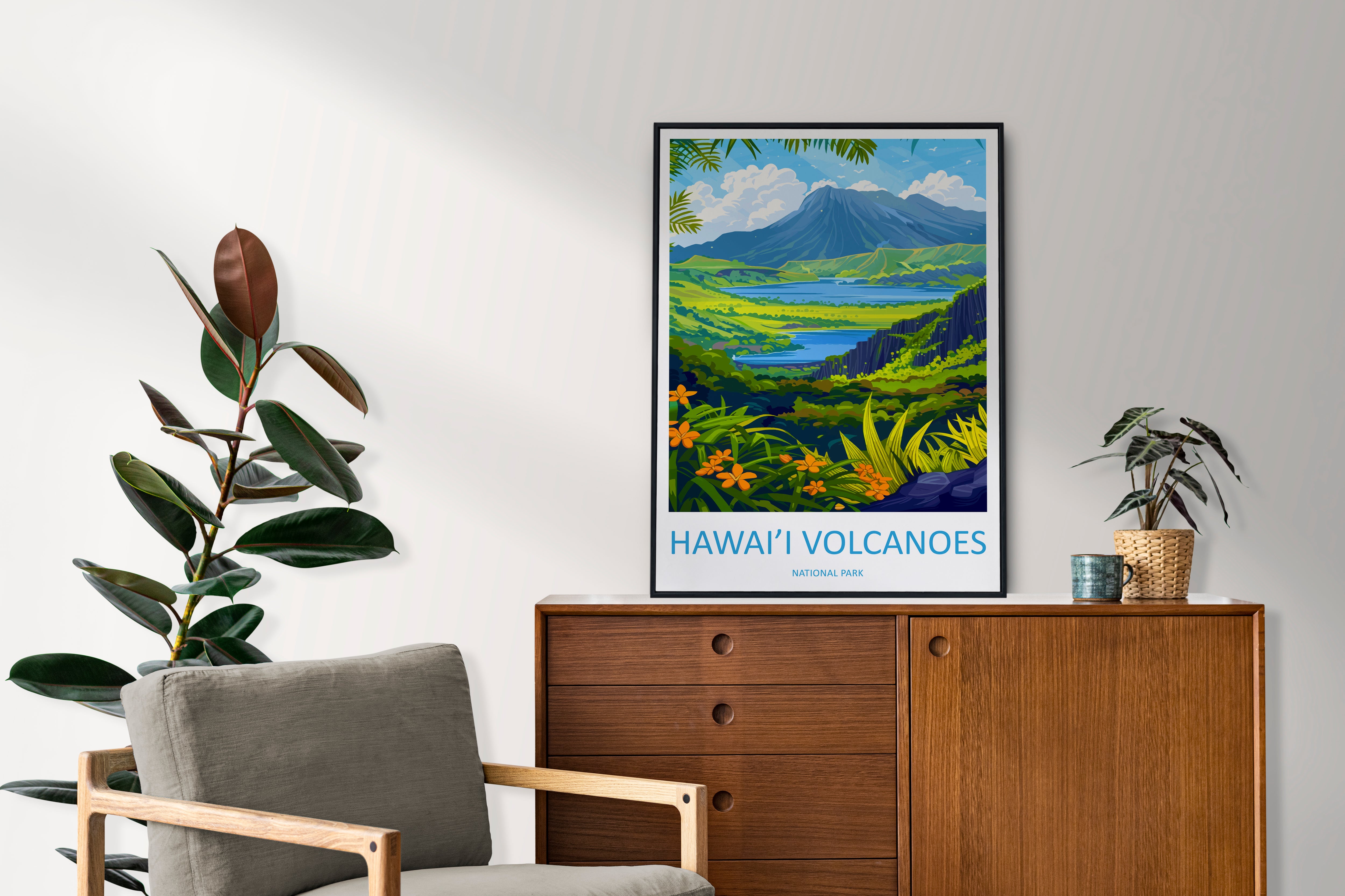 Hawai'i Volcanoes US National Park Travel Print