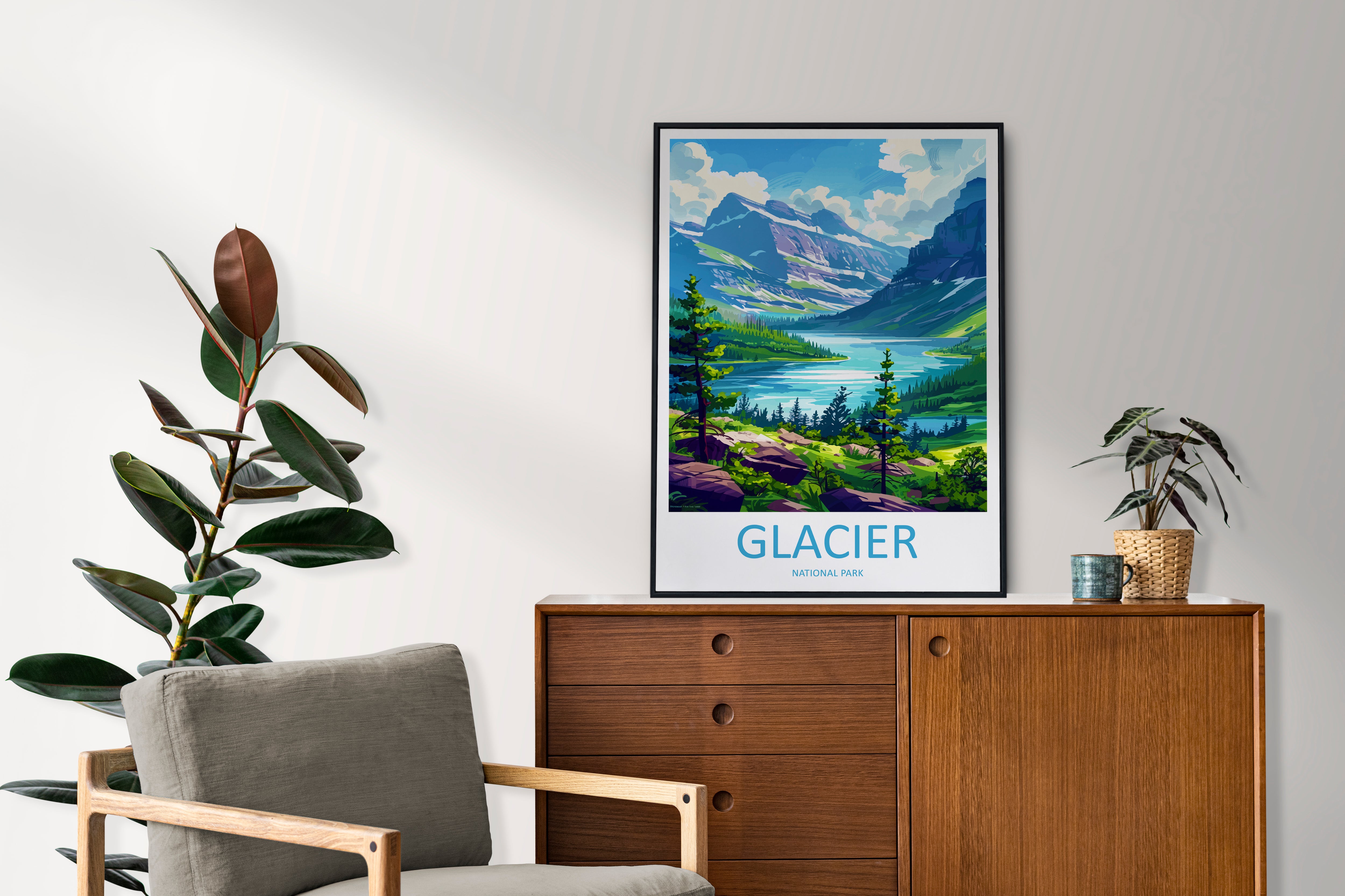 Glacier US National Park Travel Print