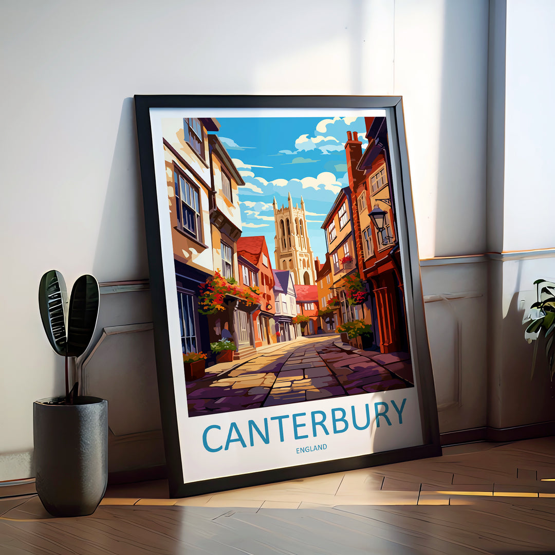 Canterbury England Travel Poster