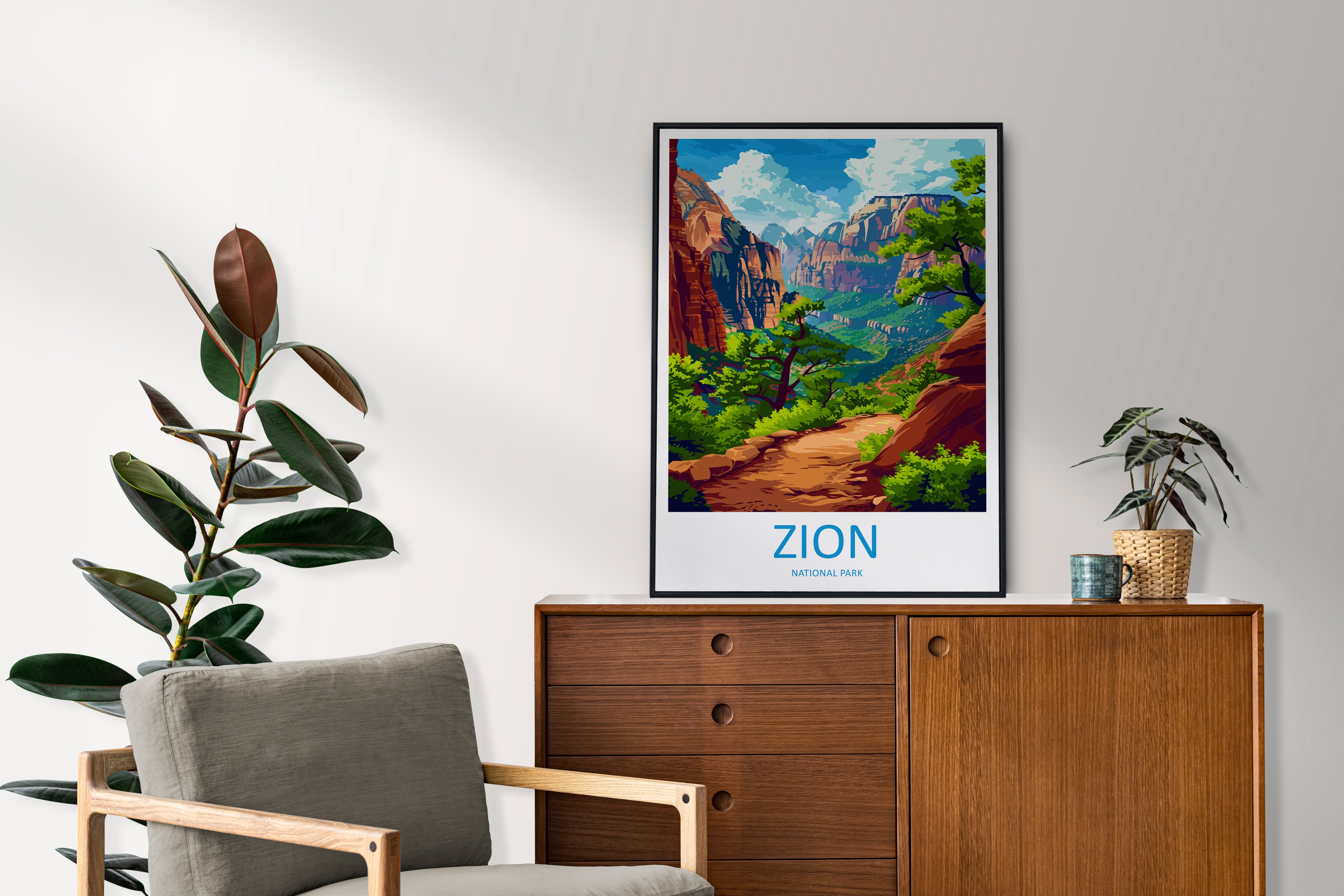 Zion US National Park Travel Print